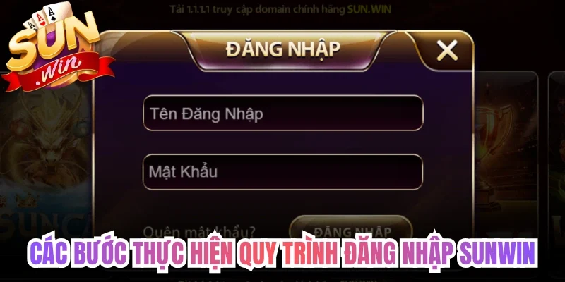 Các bước thực hiện quy trình đăng nhập Sunwin